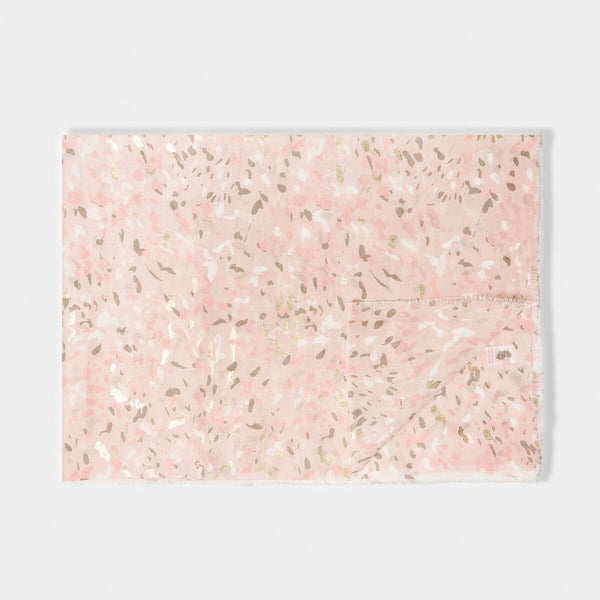 Pink foil printed lightweight scarf