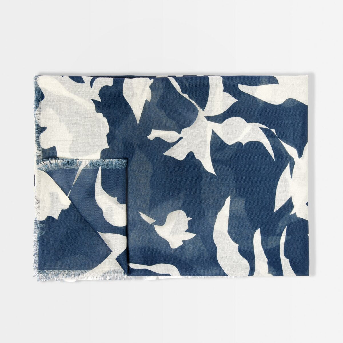 Navy abstract flower scarf