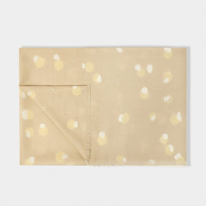 Soft tan polka dot printed scarf