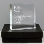 Crystal ornament with Scottish word and definition