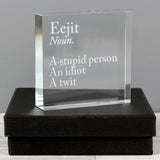 Crystal ornament with Scottish word and definition