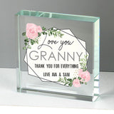 Floral abstract rose crystal ornament for Granny