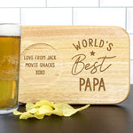 Personalised wooden coaster tray for Papa.