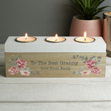 Floral watercolour trinket tealight box