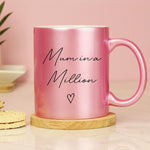 Personalised pink glitter mug for Mum