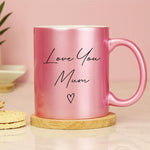 Personalised pink glitter mug for Mum