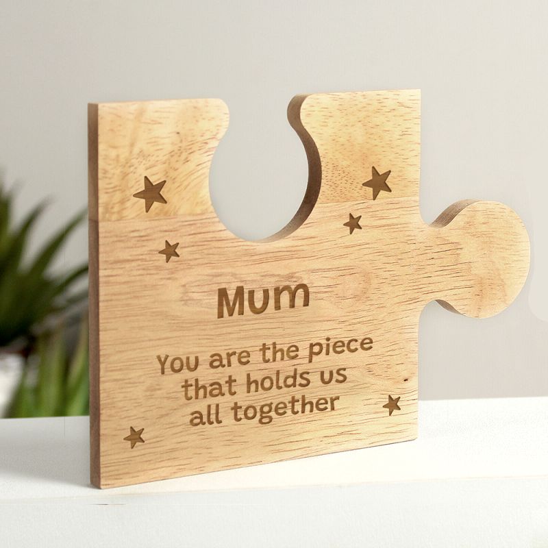 Personalised wooden jigsaw ornament for Mother's Day