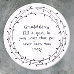 East of India porcelain coaster grandchildren
