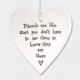 Porcelain Heart Friends are Like Stars