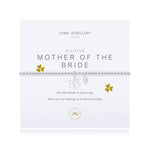 Joma Jewellery 'a little' faceted bracelet with beautiful flower charm, presented on a sentiment card which reads:  'This little flower is just to say thank you for helping us tie the knot today'