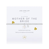Joma Jewellery 'a little' faceted bracelet with beautiful flower charm, presented on a sentiment card which reads:  'This little flower is just to say thank you for helping us tie the knot today'