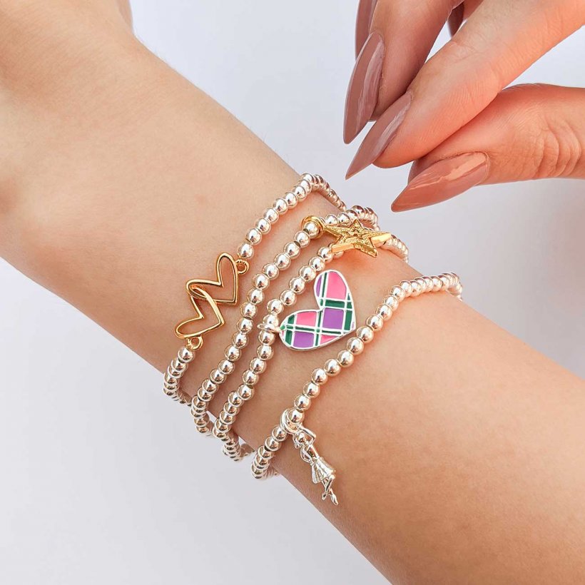 Joma Jewellery 'a little' bracelet with pretty little charm, presented on a sentiment card which reads:  'this little bracelet is just to say you're ma wee pal in every way'