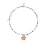 This cute silver plated stretch bracelet from Joma Jewellery's 'a little' pet range features an adorable little rose gold dog paw charm and comes presented on a sentiment card which reads:  'A Little'  'Love has four paws'  'this pretty charm is all yours, a reminder that love has four paws'