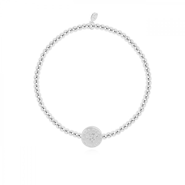This cute silver plated stretch bracelet from Joma Jewellery's 'a little' pet range features an adorable little silver disc charm with sparkling paw print and comes presented on a sentiment card which reads:  'A Little'  'Cat Mum'  'this pretty bracelet is just to say, you're a wonderful cat mum in every way'