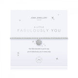 Sparkly silver plated stretch bracelet from Joma Jewellery's 'a little' range.  The pretty bracelet features an embellished ball charm and comes presented on a sentiment card which reads:  'A Little'  'Fabulously You'  'this little bracelet is just to say, you're fabulously you in every way'