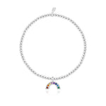 Joma Jewellery 'a little' bracelet with pretty little charm, presented on a sentiment card which reads:  'Wear this little charm wherever you go, brave the storm to see the rainbow'  Beautifully packaged in it's own Joma Jewellery envelope and gifting card.