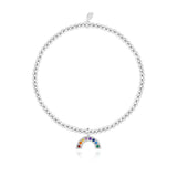 Joma Jewellery 'a little' bracelet with pretty little charm, presented on a sentiment card which reads:  'Wear this little charm wherever you go, brave the storm to see the rainbow'  Beautifully packaged in it's own Joma Jewellery envelope and gifting card.