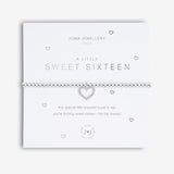 Joma Jewellery 'a little' bracelet with pretty little charm, presented on a sentiment card which reads:  'This special bracelet is just to say, you're turning sweet sixteen – hip hip hooray'  Beautifully packaged in it's own Joma Jewellery envelope and gifting card.