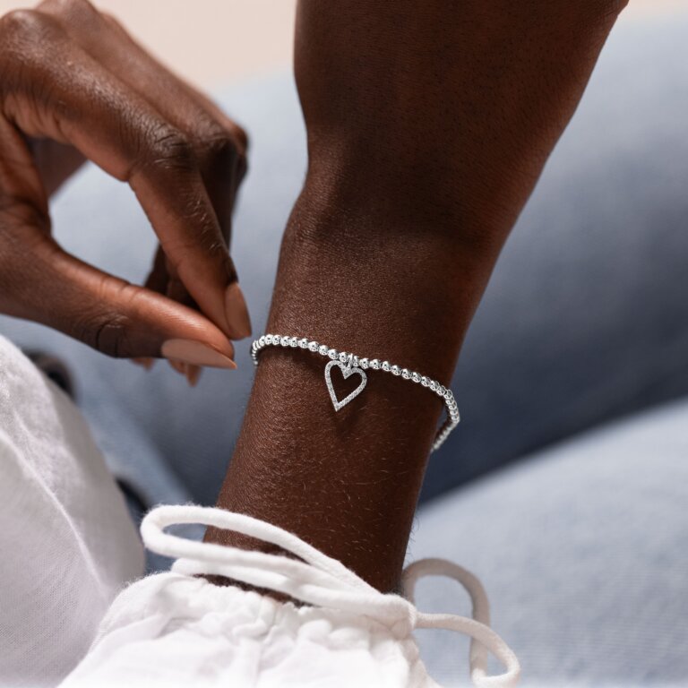 Joma Jewellery 'a little' bracelet with pretty little charm, presented on a sentiment card which reads:  'This special little bracelet is just to say, you're turning seventy – hip hip hooray!'  Beautifully packaged in it's own Joma Jewellery envelope and gifting card.