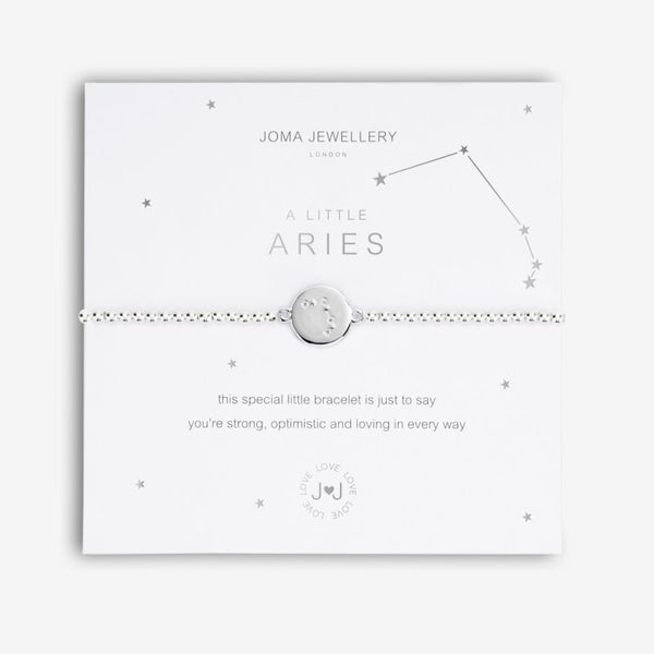 Joma Jewellery 'a little' bracelet with pretty little charm, presented on a sentiment card which reads:  'This special little bracelet is just to say, you're strong, optimistic and loving in every way'  Beautifully packaged in it's own Joma Jewellery envelope and gifting card.