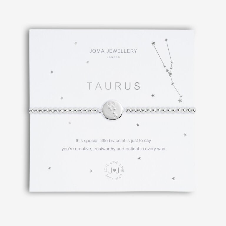 Joma Jewellery 'a little' bracelet with pretty little charm, presented on a sentiment card which reads:  'This special little bracelet is just to say, you're creative, trustworthy and patient in every way'  Beautifully packaged in it's own Joma Jewellery envelope and gifting card.