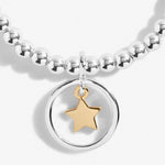 Silver new job sentiment bracelet with charm
