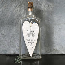 East of India long hanging porcelain heart Thank you for being so amazing