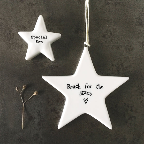 East of India porcelain star shaped token which reads:  'Special Son.'  These tokens are the perfect little keepsake gift.