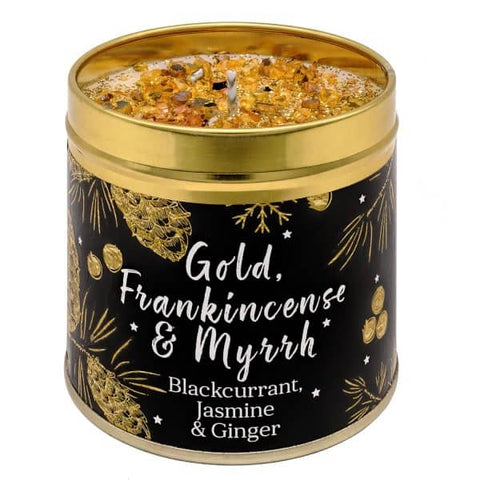 Tin Candle - Christmas Elegance - Gold Frankincense and Myrrh