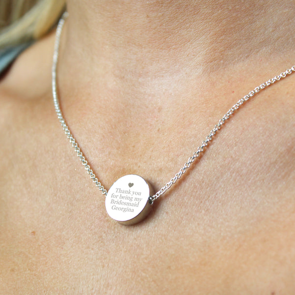 Personalised Disc Necklace with heart design