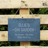 Slate hanging sign with natural, rustic string which can be personalised with your own choice of message