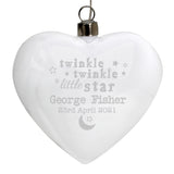 Beautiful personalised LED hanging heart, would make a lovely nightlight for your precious little ones nursery.  Personalise the front of your bauble with any name 2 lines of 20 characters per line, line 1 is mandatory.