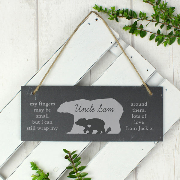 Personalised Slate Bear Sign