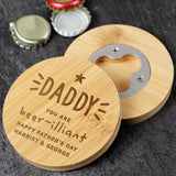 Personalised Star Bamboo Bottle Opener/Coaster