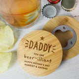 Personalised Star Bamboo Bottle Opener/Coaster