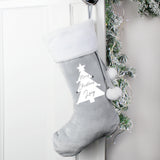 This personalised Christmas tree stocking is perfect for all those little stocking fillers, and looks super luxurious too. Beautiful Christmas decoration which can be stored to use year after year.  This pretty stocking can be personalised with a name up to 10 characters in length. All text is case sensitive and will appear as entered, 'Merry Christmas' is fixed