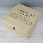 Quirky wooden keepsake box to keep clutter at bay or store those special keepsakes featuring a metal clasp and hinges.  The box can be personalised with 2 lines of text with up to 15 characters per line (above the line) and 2 lines of text with up to 25 characters per line (below the line).
