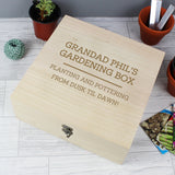 Quirky wooden keepsake box to keep clutter at bay or store those special keepsakes featuring a metal clasp and hinges.  The box can be personalised with 2 lines of text with up to 15 characters per line (above the line) and 2 lines of text with up to 25 characters per line (below the line).