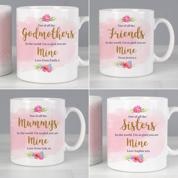 Personalised Floral Family Mug
