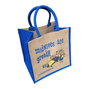 Printed Jute Shopper - Midwives are Great 