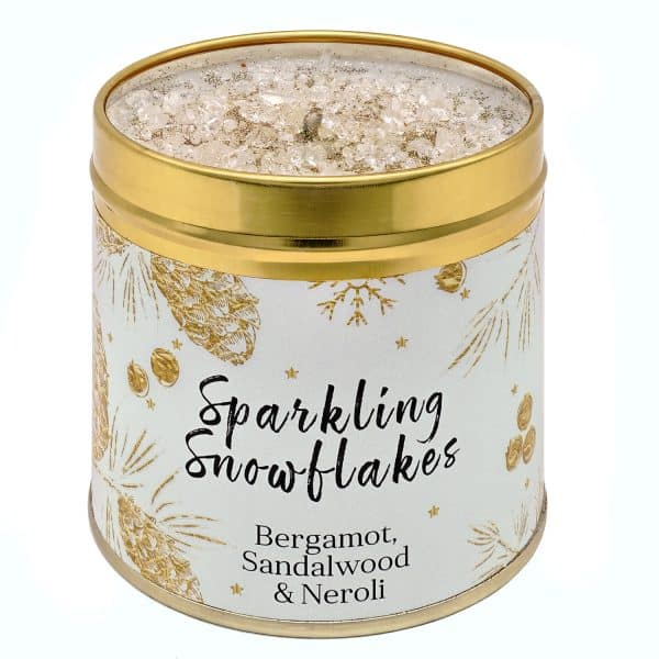 Tin Candle - Christmas Elegance - Sparkling Snowflakes