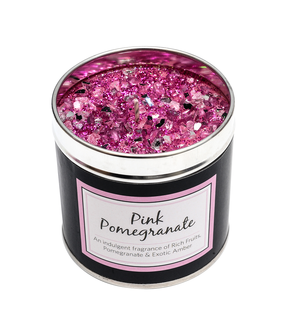 Tin Candle Pink Pomegranate