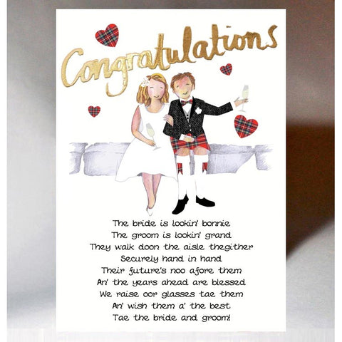 Scottish Wedding Card - Bride and Groom