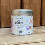 Tin candle with added sparkles and sentiment 18th birthday