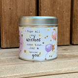 Tin candle with added sparkles and sentiment 18th birthday