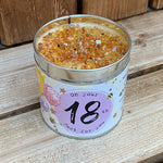 Tin candle with added sparkles and sentiment 8th birthday
