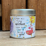 Tin candle with added sparkles and sentiment 21st birthday