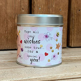 Tin candle with added sparkles and sentiment 30th birthday