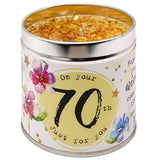 Tin candle with added sparkles 70th