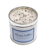 Tin candle with added sparkles - classic cotton